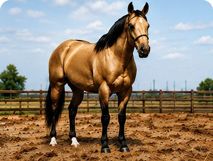 Horse jumping over fences